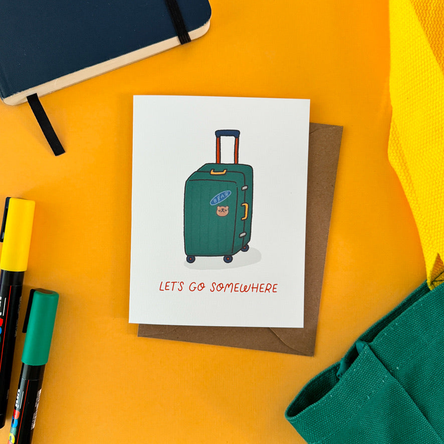 Cute Luggage / Suitcase Card